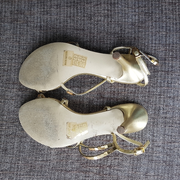 Light Gold Mirror Sandals Heels - Picture 6 of 6